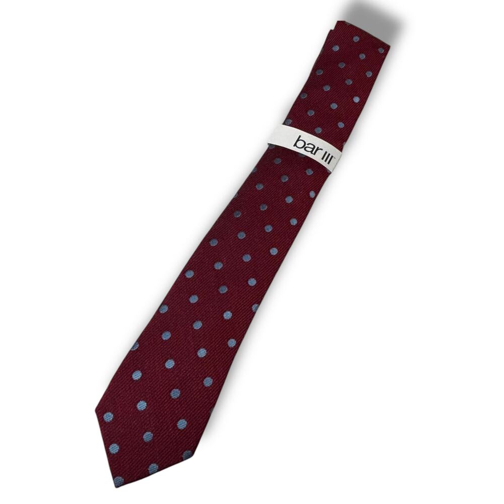 NWT Bar III Red Blyth Dot Skinny Tie